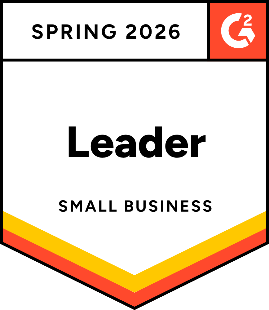 G2 Award Badge for HubSpot CRM: Small Business Grid Leader, Spring 2025