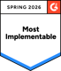 G2 Award Badge: Most Implementable