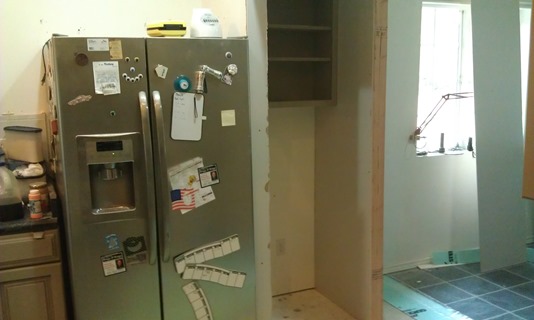 Bottom cabinet on left will go into bottom at right